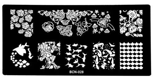 Высококачественный шаблон для маникюра 6*12 см, штамповочные пластины для ногтей, дисковые изображения, переводная печать, шаблон BCN, инструменты для ногтей DIY, 1 шт - Цвет: BCN028