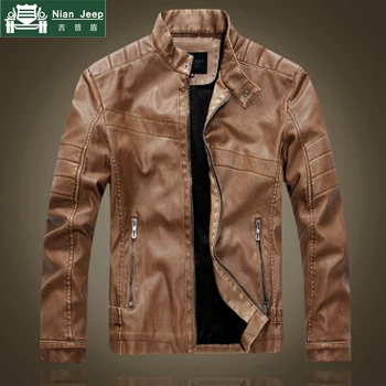 

2020 Hot Sell High quality New Spring fashion leather jackets Men Motorcycle Style men's leather jacket Casual Slim Clothing