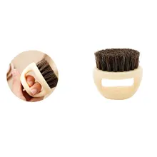 Щетка для бороды для укладки уход за чистыми щетинками матовое кольцо щетка для измельчения волос развертка Ретро масляная голова щетка с белая ручка черная 1 шт