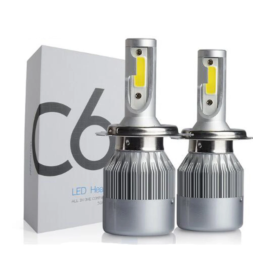 1Set 72W COB Hi Lo Beam Headlight Day time running Car LED Kit H4 9004 Replacement