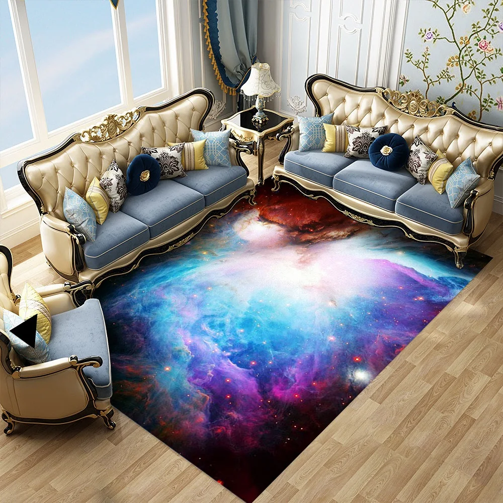 

100% Polyster Blue Galaxy Anti-Slip Floor Mats 3D Print Doormat Outdoor Kitchen Living Room Floor Mat Rug Multi Size Floor Mats