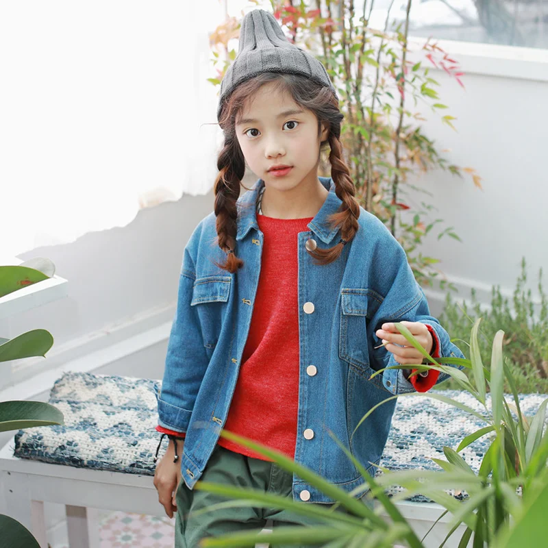 

2019 New Spring Korean Children Jeans Coat Bat Sleeve Kids Jeans Jacket Mother and Daughter Jackets Girls Coat Boy Outwear,#3766