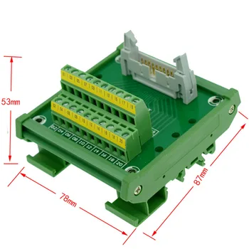 

IDC20 male to 20P terminal block breakout board IDC50 connector PLC relay adapter DIN Rail Mounting 2row C45 35mm