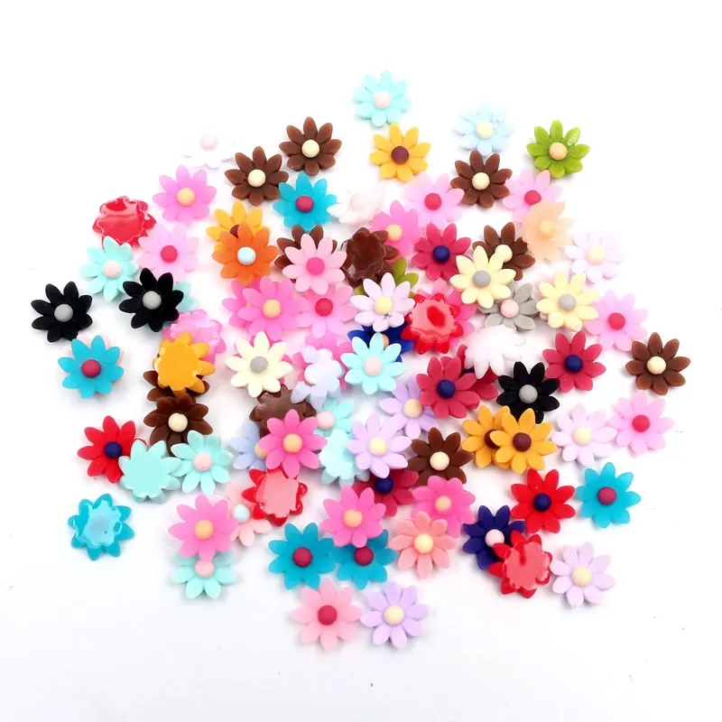 100 шт смешанный цветочный украшения из полимерной глины плоские Кабошоны украшения для скрапбукинга бусины Diy аксессуары - Цвет: 9mm