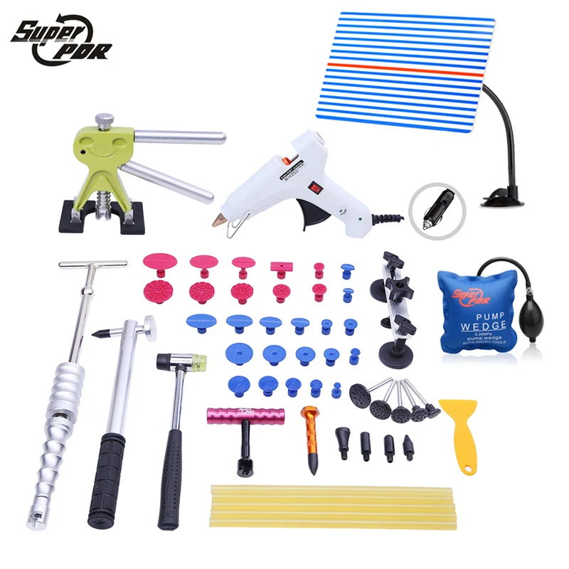 

Dent Removal PDR toolkit Reflector lamp board pump wedge slide hammer pulling bridge dent puller 12v glue gun hand tools