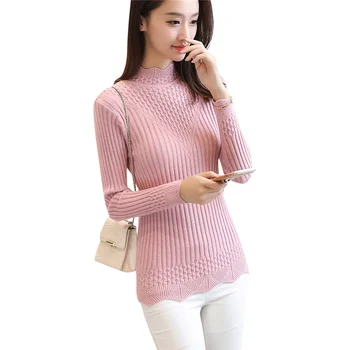 

Autumn Winter Knitting Women Tops Turtleneck Sweaters and Pullovers Long Sleeve Pullover Feminino Thick Warm Women Sweaters
