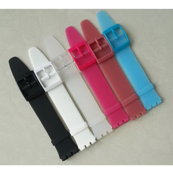 

six colors Watch accessories for Swatch strap buckle SWATCH silicone watch band 16mm silicone rubber strap for swatch watch