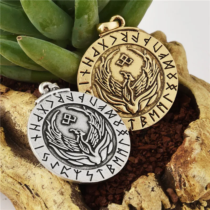5pcs Phoenix Totem In the Rune Circle Nordic Othala Norse Viking Amulet and Talisman Pendant | Украшения и аксессуары