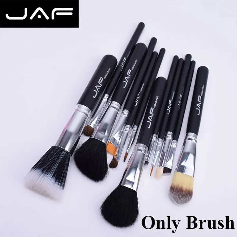 JAF 12pcs High Quality Makeup Brushes Set Foundation Brush Face Make Up Kit Cosmetic Tools Kits with Zipper Leather Case (9)