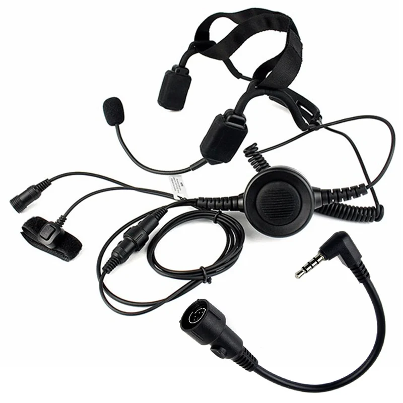 NEW 1 pin Finger PTT MIC Military Bone Conduction Tactical Headphone