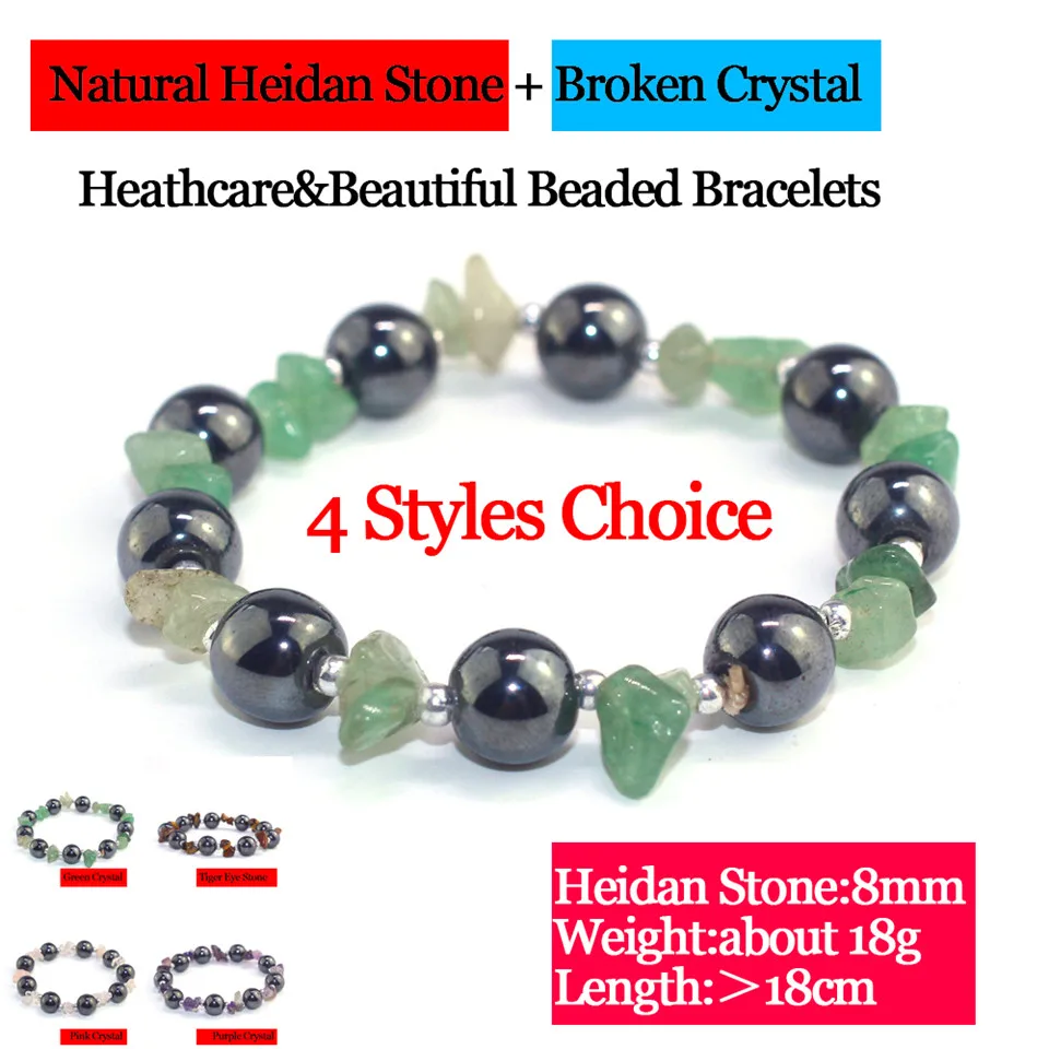 Beautiful Broken Crystal Charm Beaded Bracelets Healthcare Hematite