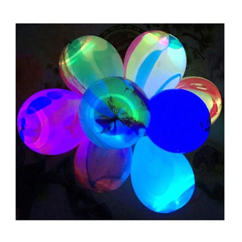 

12 inch 2.8g latex flash agate balloon LED light flashing light balloon colorful home decoration birthday party decoration