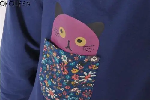 Популярные корейские модные свободные блузки с длинными рукавами и капюшоном