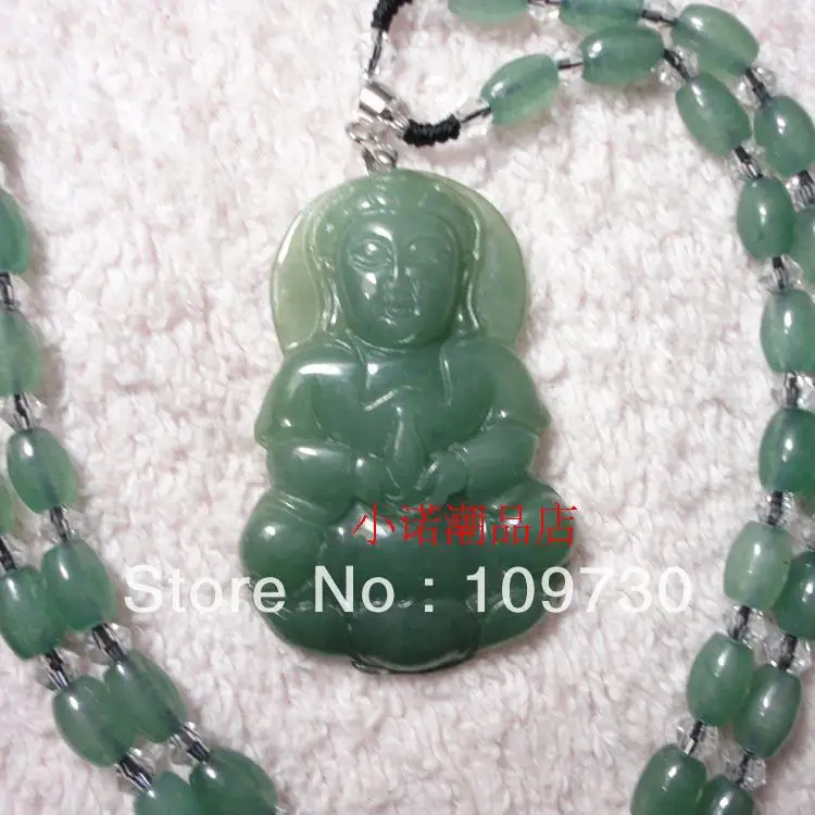 

discount emerald Oil Green Jadeite A Jade Goddess of Mercy pendant Mens Gift Certificate dh 0029