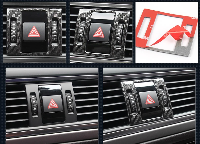 

2016 Carbon Fiber Middle Console Security Warning Light Frame Decorative Trim Strip For Audi A6 C7 2012-2016 Car Styling