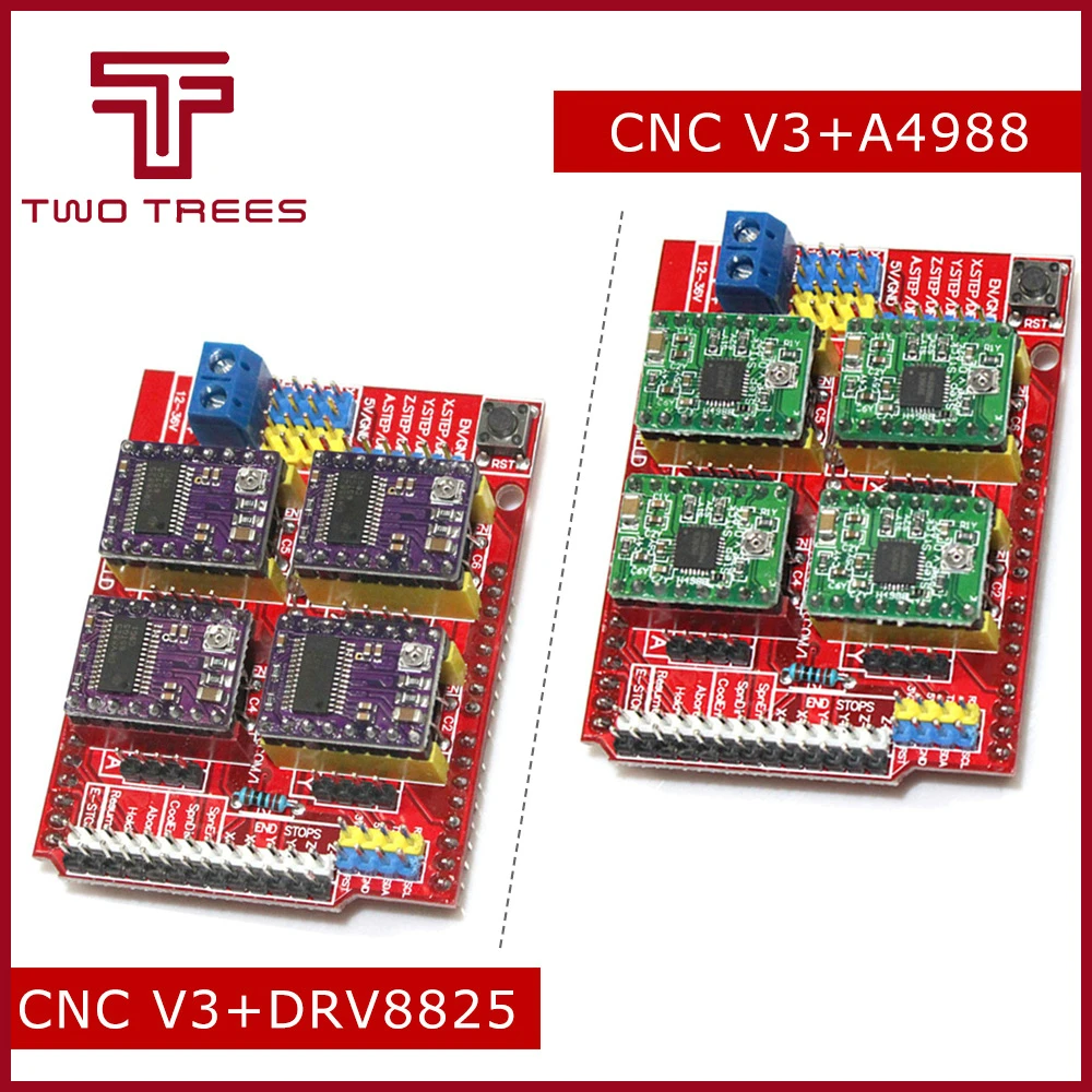 Cnc щит v3 гравировальный станок 3d принтер + 4 шт. A4988/DRV8825 драйвер Плата расширения UNO