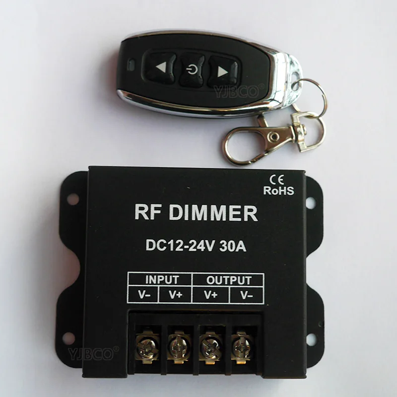 Радиочастотный светодиодный диммер, беспроводной пульт дистанционного управления с 3 кнопками, DC 12 В 24 В 30A 360 Вт 720 Вт для 5050 3528, одноцветные полосы света