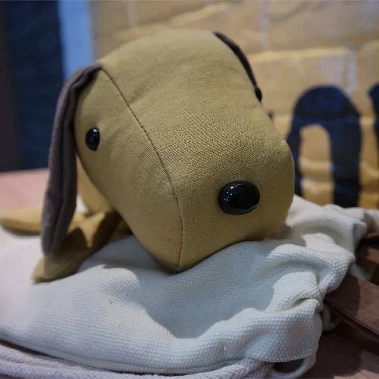OE Children Backpacks Kindergarten Schoolbag Animal Kids Backpack Canvas Shoulder Tote Bag with Lazy Cute Dog