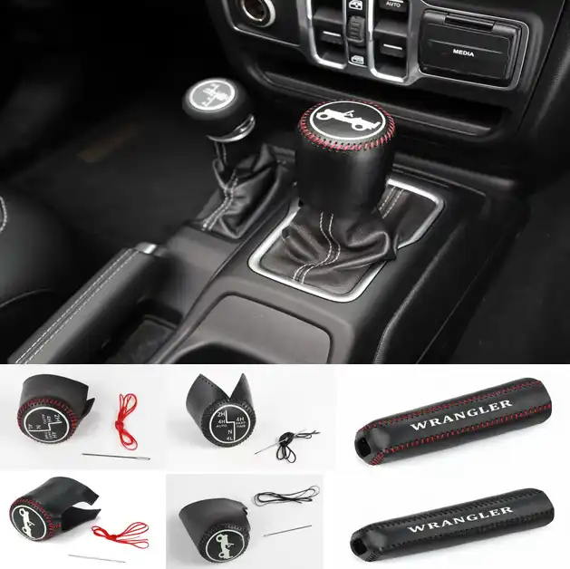 Manual Stitching Gear Shift Collars Knob 4wd Hand Brake