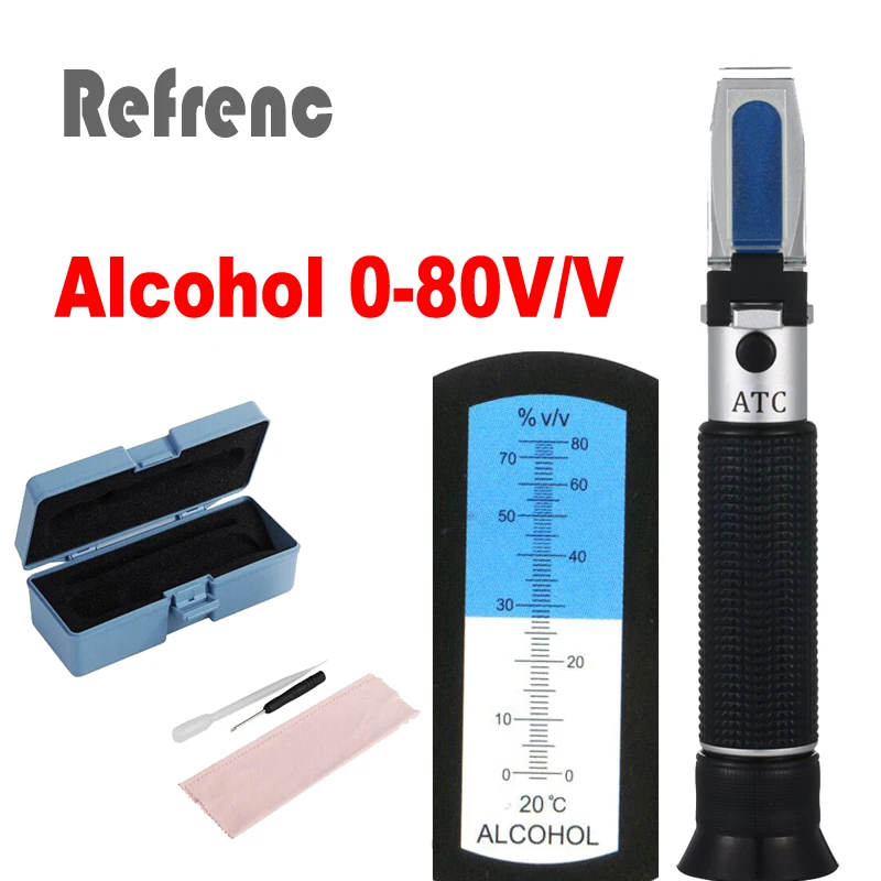 Refractometer Alcohol Alcoholometer meter 080V/V ATC Handheld Tool