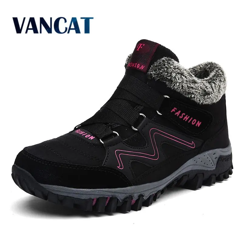 Achat VANCAT 2018 hiver imperméables Femmes Bottes mode Qualité D hiver de Neige En Peluche Bottes Chaudes de Cheville Bottes Pour Femmes Cheville Travail chaussures