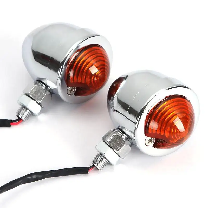 2 x Bullet Universal Motorcycle Turn signal Indicators Lights Amber