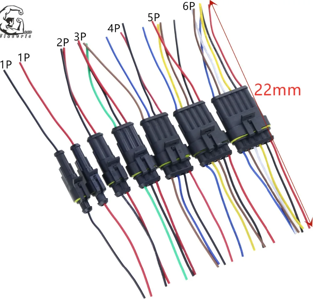 1 комплект 1 Pin/2 Pin/3 Pin/4 Pin/5 Pin/6 Pin Женский Мужской способ AMP супер уплотнение водонепроницаемый электрический провод разъем для автомобиля