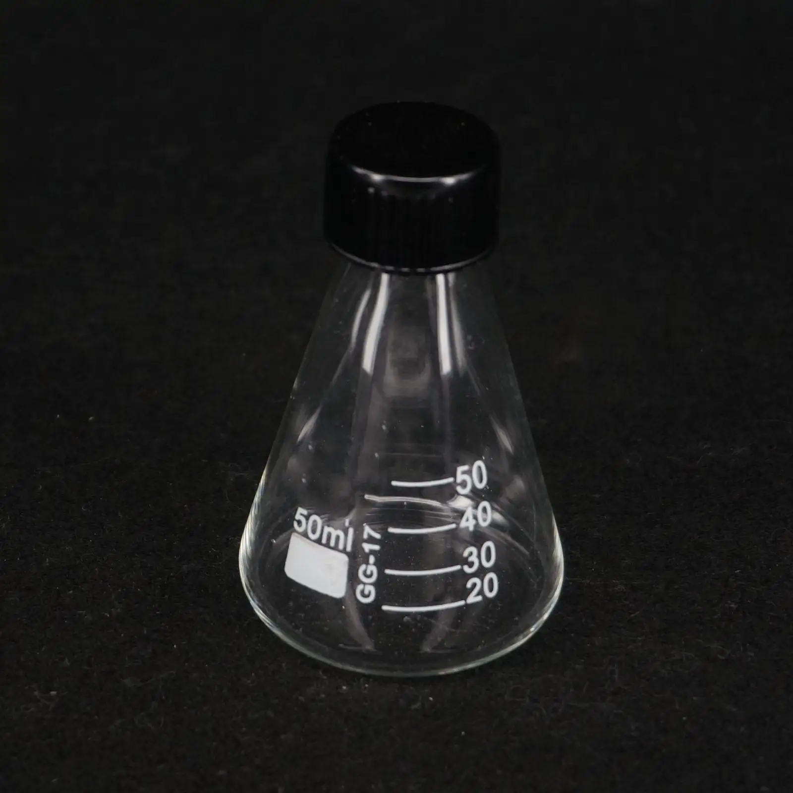 Borosilicon Glass 50ml Conical Erlenmeyer Narrow Mouth Screw Cap Flask Lab Glassware
