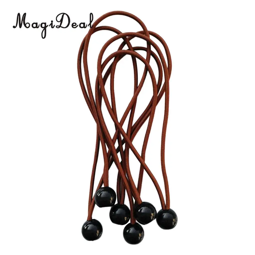 MagiDeal 6 Pieces 15cm Heavy Duty Ball Bungee Cord Tie down Cord Canopy Straps for Camping Hiking Tent Travell Accessories