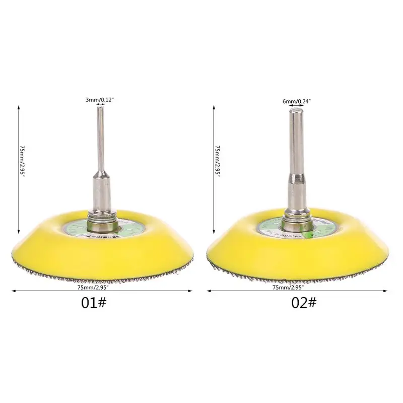 3 дюйма 75 мм шлифовальный диск шлифовальный Полировка Ногтей подложка пластины 3/6 мм хвостовик электрический шлифовальный станок вращательного бурения инструмент