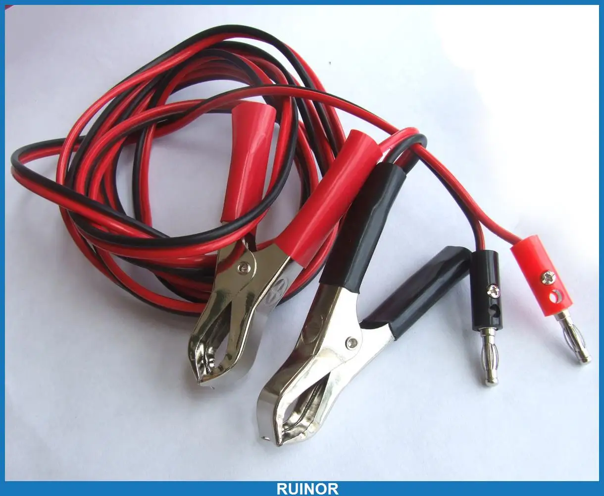 

10pcs x 4mm Banana Plug to 30A Car Battery Clip Clamp Alligator Clips Cable 150cm Connec