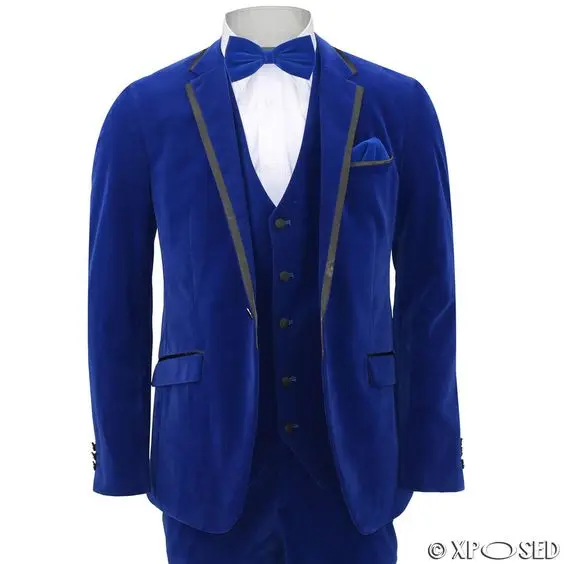 Latest Coat Pant Design Blue Men Suit 