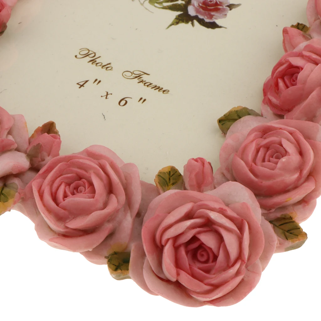 Ретро пластиковые розы домашний Цветочный декор рамка для фотографий рамка розовый 4 ''X 6''