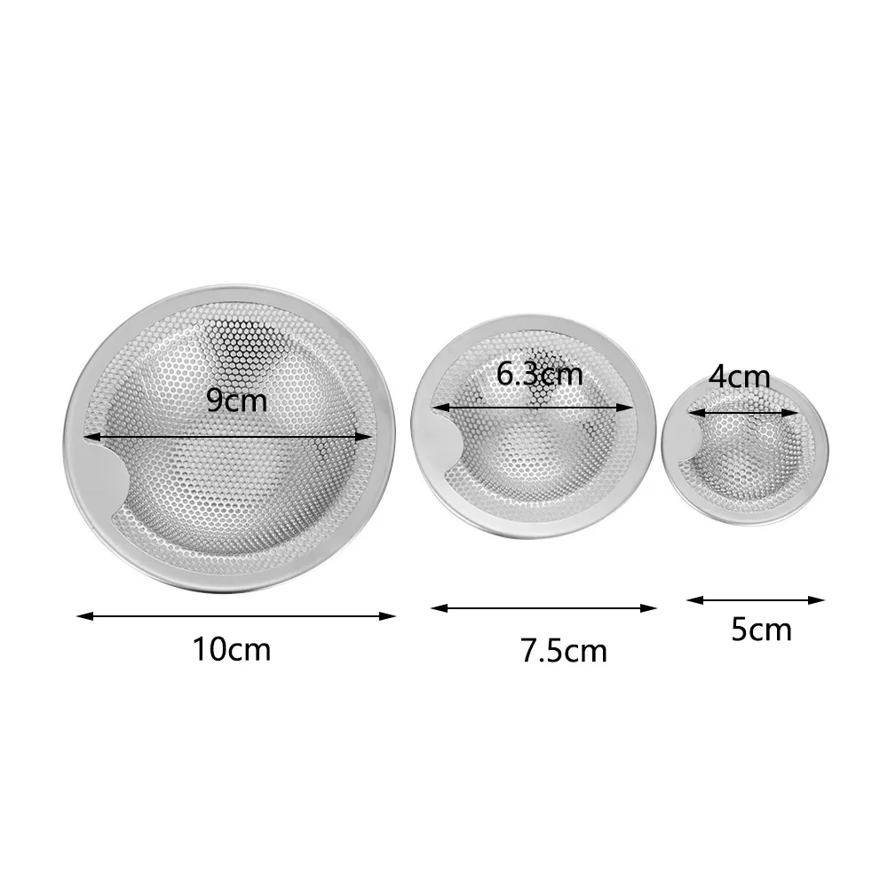 3 size New Kitchen Stainless Steel Sink Strainer Drain Hole Filter Mesh Trap Bathtub Shower Waste Stopper Drainage for Kitchen