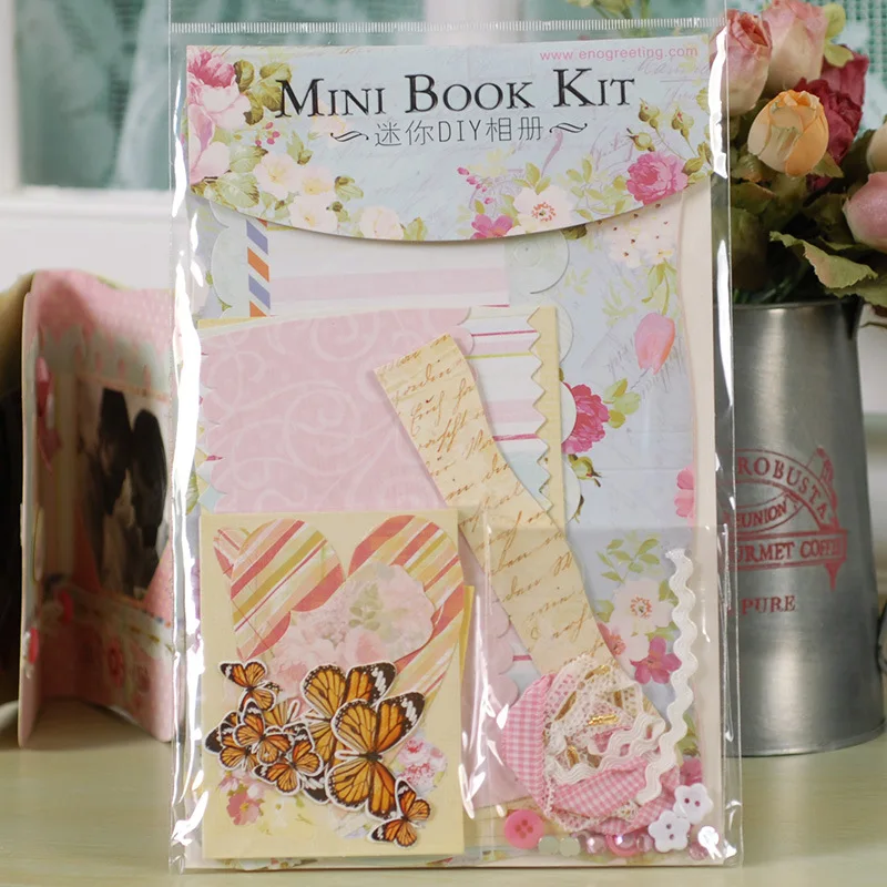 

DIY Self Adhesive Mini Book Photo Album Kit Accessories Scrapbooking Photo Album Kit