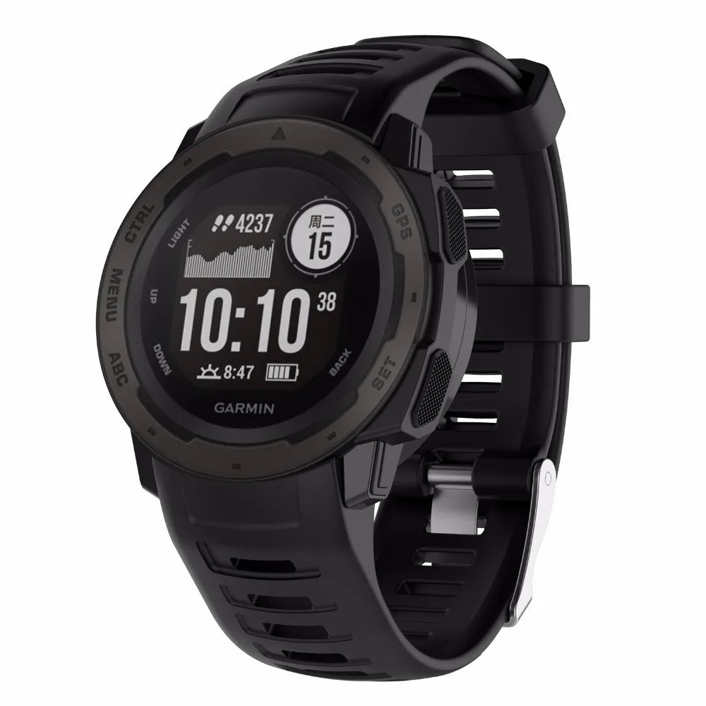 

Tschick For Garmin Instinct Band, Silicone Replacement Watch Strap For Garmin Instinct Sports GPS Smart Watch with Adapter Tools