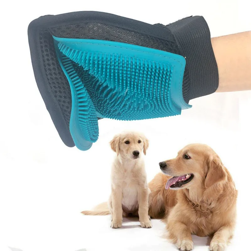 Силиконовая собачья щетка для домашних животных перчатка Deshedding нежный эффективный уход за питомцами перчатки собака Ванна кошка средства