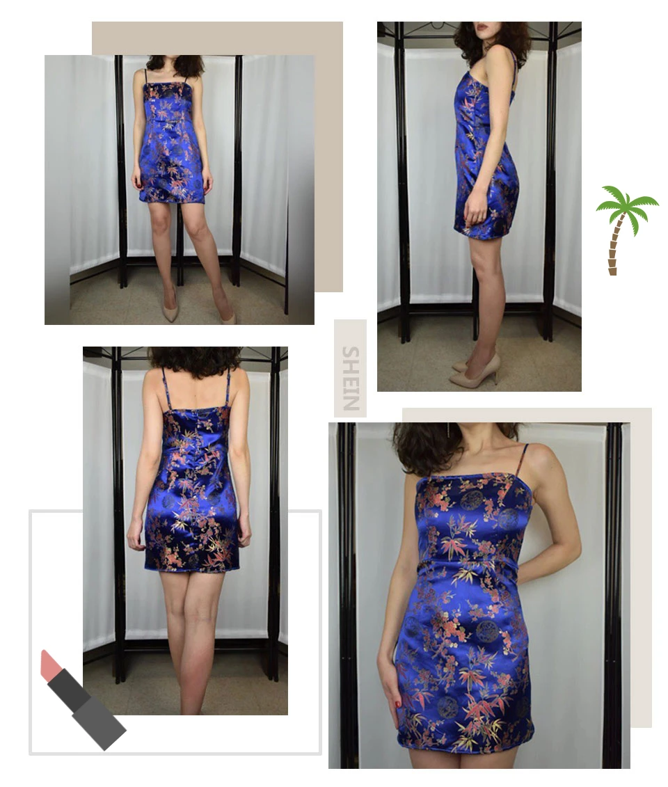 floral jacquard satin cami dress