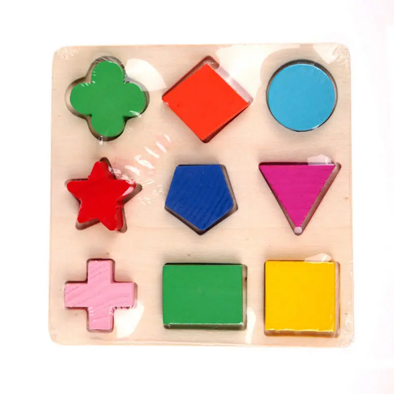 

3 Patterns Kids Baby Wooden Puzzle Montessori Learning Geometry Educational Toy