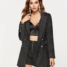 Женский комплект из 2 предметов, пальто, куртка с отложным воротником, тонкие двубортные пальто, осенне-зимние элегантные женские пальто, SP-55