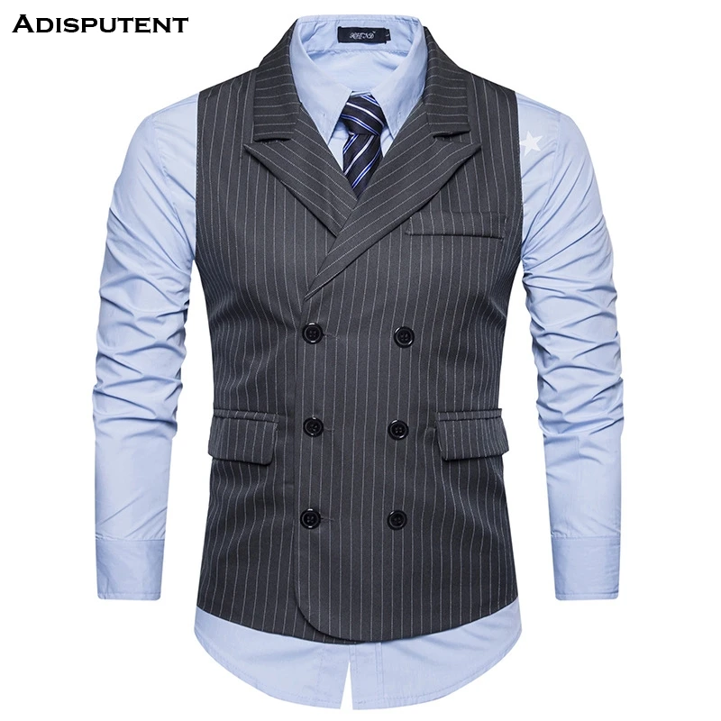 

Adisputent Single Breasted Male Vest Classic Black Brown Dot Suit Vests for Men Big Size Adisputent TS