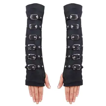 

Devil Fashion Women's Strappy Fingerless Long Gloves HDS114
