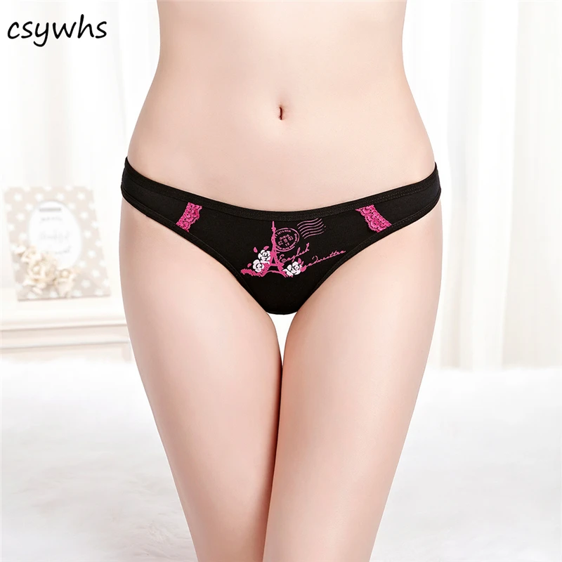 Женские хлопковые стринги CSYWHS 3 шт./лот трусики танга с низкой талией M L XL|Женские