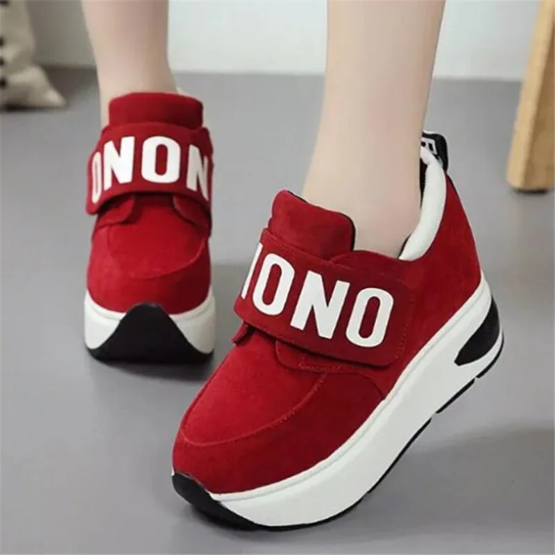

Autumn and winter new high-end women's shoes Hook & Loop muffin high-top fashion sneakers casual shoes