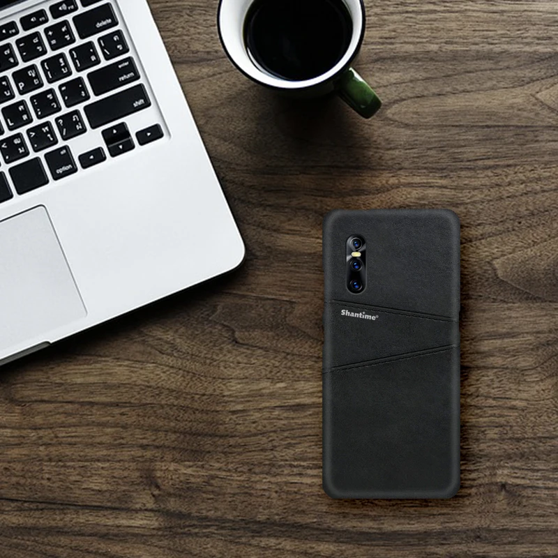 Luxury Vintage Leather Back Cover For Vivo V15 Pro Phone Case For Vivo X27 Card Slot PU Leather Case
