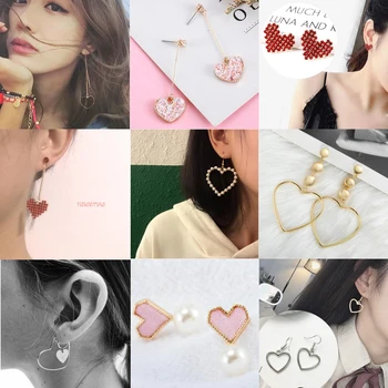 

Earrings For Women Heart Shaped Pearl Girls Gift Fashion Jewelry Trend Sexy Charm Dangler Eardrop