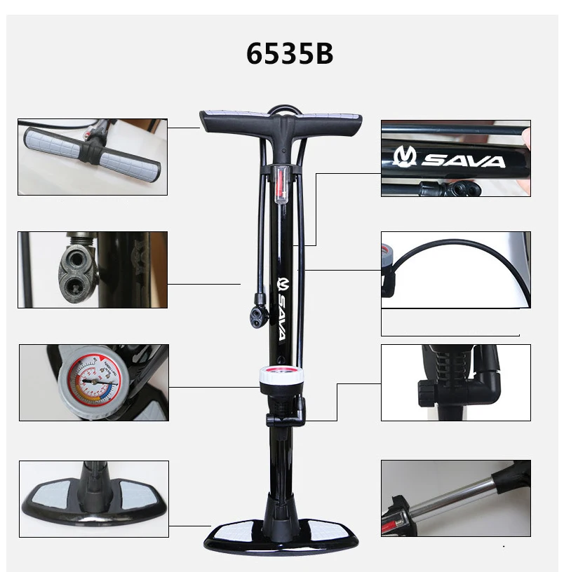 Bicycle Pump Portable Cycling Air Pump Inflator High Pressure MTB Mountain Bike Multi-functional Pumps With Gauge 170PSI