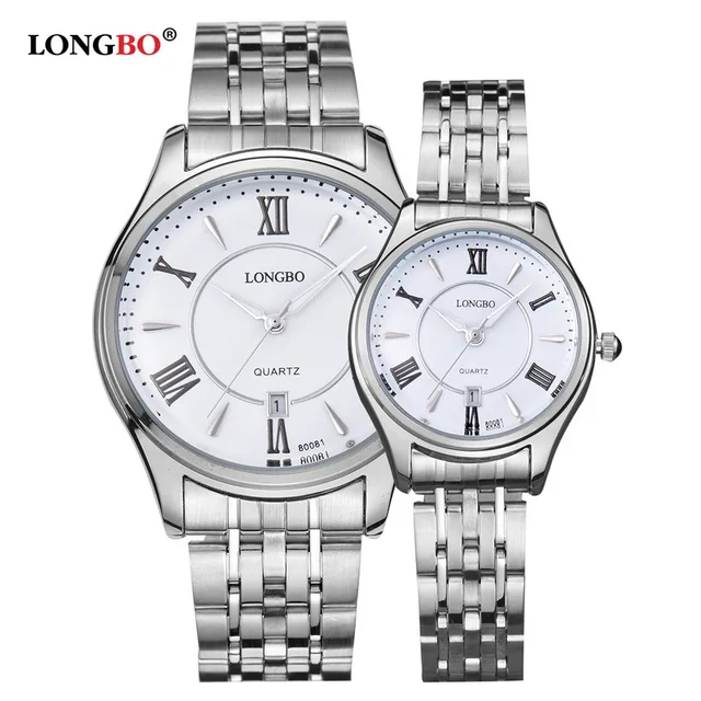 LONGBO Luxury Lovers Couple Watches Men Date Day Waterproof Women Gold Stainless LONGBO Luxury Lovers Couple Watches Men Date Day Waterproof Women Gold Stainless