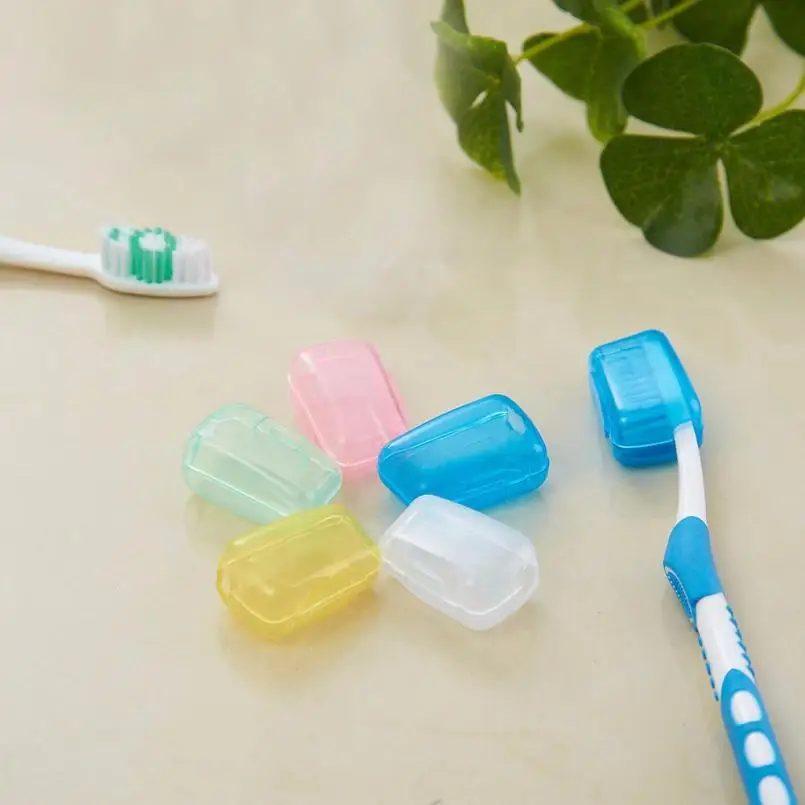 

5 Piece Set Portable Travel Toothbrush Cover Wash Brush Cap Case Box drop shipping w30