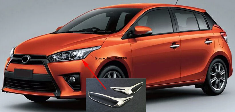 For 2016 Toyota Yaris Accessories Chrome Front Lights Surround Trim